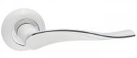 Дверная ручка Модена на круглой розетке (образец) (INDH 427-08, MSW/CP мат. супер белый/хром блестящий)