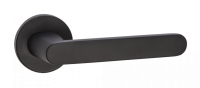 Дверная ручка Фрапе на круглой розетке (INAL 545-06 slim, B черный)