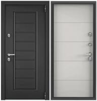 Дверь металл ТОРЭКС СНЕГИРЬ ПРО MP, т-сер букле графит, ВДМ-2, ПВХ Бьянко, С60-Л2, хром, НАКЛ (2050*880, R, правая, термо)