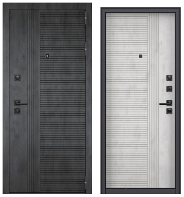 Дверь металл Грейвуд (МДФ бетон урбан индиго/МДФ бетон урбан милк)