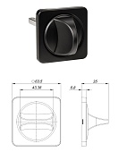 Ручка поворотная BKW8x75.K.MSC62 BL-24 (квадрат, черная)