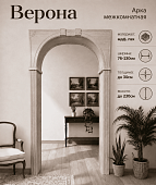 Арка Универсальная ПВХ (стандарт), Верона (капучино, 760*1300, 2300, толщина 300)