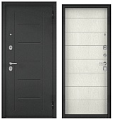 ТРАСТ ЭКО, тисн.РЛ-4, МДФ дуб белый скандинавский 9E-135 (2050*960, правая, Ночная задвижка, букле антрацит, хром)