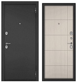 ФЭМЕЛИ ЭКО, МДФ ларче бьянко E-193, 2 замка (2000*860, правая, Ночная задвижка, букле антрацит, хром)