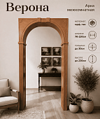Арка Верона, универсальная ПВХ (миланский  орех, 760*1300, 2300, толщина 300)