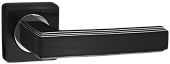 Дверная ручка Арона на квадратной розетке (INDH 96-02, B/CP черный/хром блестящий)