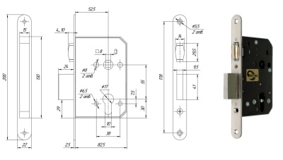 Замок цилиндровый с роликовой защёлкой МЕТТЭМ ЗВ5 501.0.0