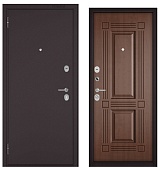 BULDOORS FAMILY ECO, МДФ карамель E-104, 2 замка (2050*960, левая, Ночная задвижка, букле шоколад, хром)