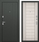 Дверь металл Агрия ВО (букле графит/МДФ лиственница белая ) (2050*860, правая, хром)