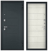 BULDOORS TRUST ECO, RL-4, МДФ дуб белый скандинавский 9E-135 (2050*960, правая, Ночная задвижка, букле графит, хром)