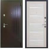 Тульские двери  Б26 ВЕНА Капучино,черн.муар,Царга, белое стекло,два контура,  хром  (2050*960, левая)