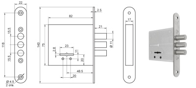 Замок Border ЗВ8-4C 