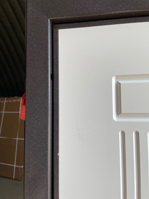 Buldoors MASS 90 букле шоколад, МДФ ларче шоколад 9S-104, МДФ ларче белый 9S-104, хром, 2050*880, правая, лот 9261473 