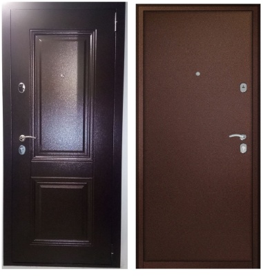 Тульские двери  А723 ШТАМП  Металл-Металл, хром (МЕДЬ, замки ГАРДИАН)