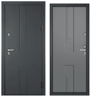 Дверь ЦЕФЕЙ ТЕРМО (Ral 7035+муар 7016, МДФ 16мм Силк Титан)