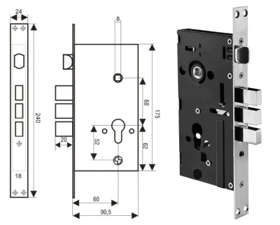 Замок основной комфорт Техно 