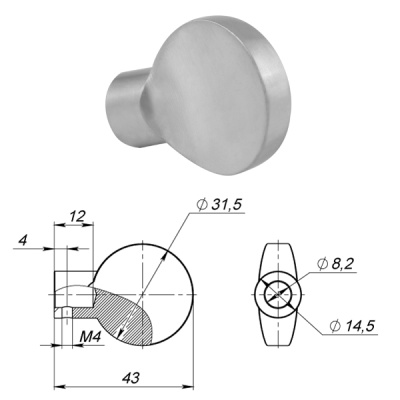 Вертушка на шток цилиндра T.Knob-D-PRO SSC-16
