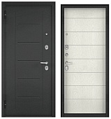 ТРАСТ ЭКО, тисн.РЛ-4, МДФ дуб белый скандинавский 9E-135 (2050*960, левая, Ночная задвижка, букле антрацит, хром)