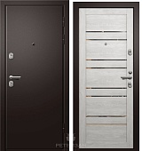 Дверь мет  МЕДЕЯ-340 Сатин черный(Дуб нордик ДУБЛИН (зеркало), хром (2050*960, L, левая)