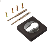 Накладка на цилиндр на квадратной розетке PUERTO (никель черный матовый, арт. INET AL 02 MBN)