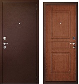 Тульские двери  А3 Монолит NEW 70мм..., хром (антик медный, МДФ Золотой дуб) (1950*860, L, левая)