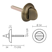 Ручка поворотная BKW8x75.R.HMR54  ABG (бронза)