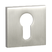 Накладка на цилиндр на квадратной розетке PUERTO (никель супер матовый, арт. INET AL 03 slim MSN)