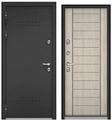 ТЕРМОРАЗРЫВ (СПЛИТ) MP, тисн.Р-5, МДФ ясень ривьера айс 10ТС-137 (2050*1000, левая, нержавеющий порог, букле антрацит, хром, термо)