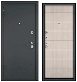 ФЭМЕЛИ ЭКО, МДФ ларче бьянко E-135, 2 замка (2000*960, левая, Ночная задвижка, букле графит, хром)