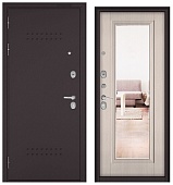 Бульдорс ТРАСТ МАСС, тисн.Р-5, МДФ ларче бьянко 9С-140 зеркало (2050*960, левая, букле шоколад, хром)