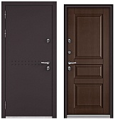 ТЕРМОРАЗРЫВ (СПЛИТ) MP, тисн.Р-4, МДФ дуб коньяк 10ТСД-2 (2050*880, левая, нержавеющий порог, букле шоколад, хром, термо)