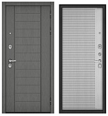 Бульдорс ТРАСТ МАСС, МДФ дуб серый 9С-137, МДФ ларче белый 9С-160 (2050*960, правая, букле антрацит, хром)