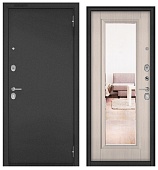 BULDOORS FAMILY ECO, МДФ ларче бьянко E-140 зеркало, 2 замка (2050*860, правая, Ночная задвижка, букле антрацит, хром)