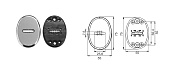Накладка МОН овальная   (хром) (сувальдный автомат шторка)