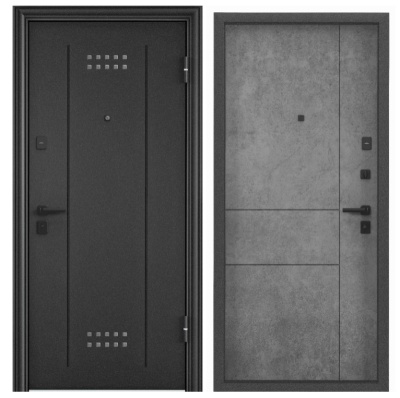 Дверь металл TOREX  DELTA 100 MP,Темно-сер букле графит DL-2, ПВХ Бетон темный D33