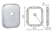 Накладка на шток ESC.O.XL/K.486 SSC (прямоугольная, сатинированный хром)