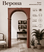 Арка Универсальная ПВХ (стандарт), Верона (итал. орех, 760*1300, 2300, толщина 300)