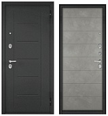 ТРАСТ ЭКО, тисн.РЛ-4, МДФ бетон серый 9E-135 (2050*960, правая, Ночная задвижка, букле антрацит, хром)