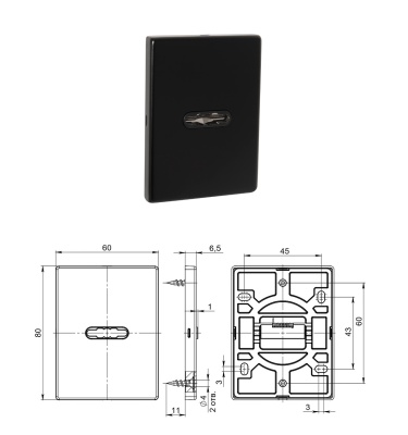 Накладка сувальдная ESC.S-auto.RL/K.486 BL (автошторка)