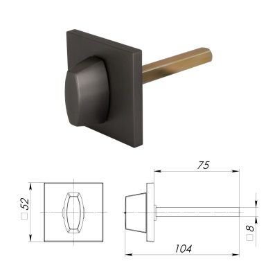 Ручка поворотная BKW8.K.USS52 BPVD-77