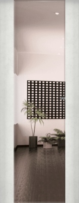 Накладка на Тульскую дверь Б35 ТермоСТАР 12мм бетон снежный, ЗЕРКАЛО