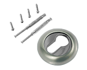 Накладка на цилиндр на круглой розетке PUERTO (никель матовый/никель блестящий, арт. INET AL 08 SN/NP)