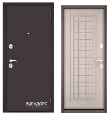 Бульдорс-ECONOM-70 Пенополистирол, букле шоколад, ларче бьянко Е-212, 2 замка, хром