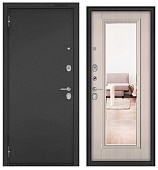 BULDOORS FAMILY ECO, МДФ ларче бьянко E-140 зеркало, 2 замка (2050*860, левая, Ночная задвижка, букле антрацит, хром)