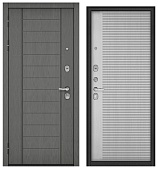 Бульдорс ТРАСТ МАСС, МДФ дуб серый 9С-137, МДФ ларче белый 9С-160 (2050*960, левая, букле антрацит, хром)