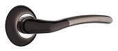Дверная ручка Лацио на круглой розетке (черный никель/хром BN/CP)