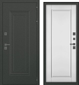 Дверь металл Гемера (ТЕРМО, букле графит/МДФ белый матовый) (2050*960, правая, графит фурн.)