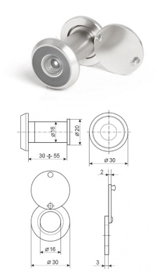 Глазок дверной APECS 5016/30-55