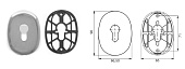 Накладка БОН овальная (90х65мм) (хром) (под цилиндр)