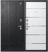 Дверь мет С-108, Серый муар, ПВХ Белый, хром (2050*860, L, левая)